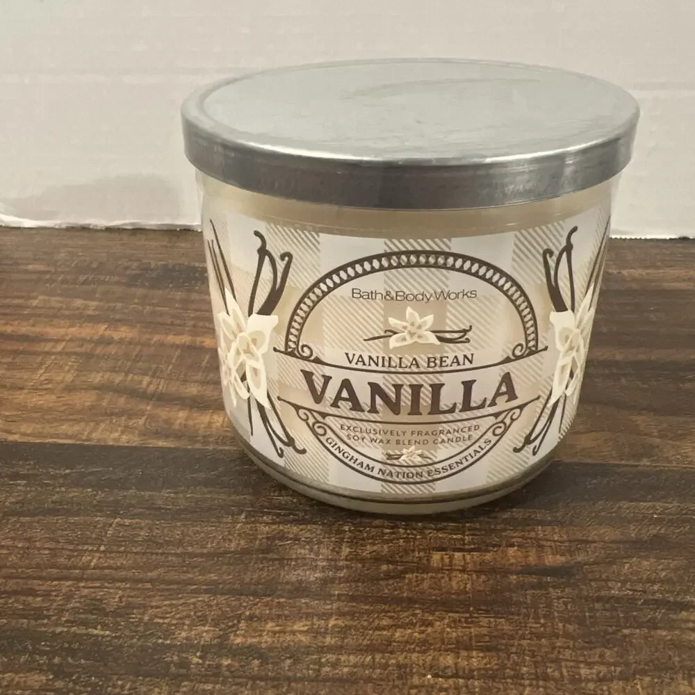 NEW Bath & Body Works Vanilla Bean Soy Wax Blend Scented 3-Wick Candle